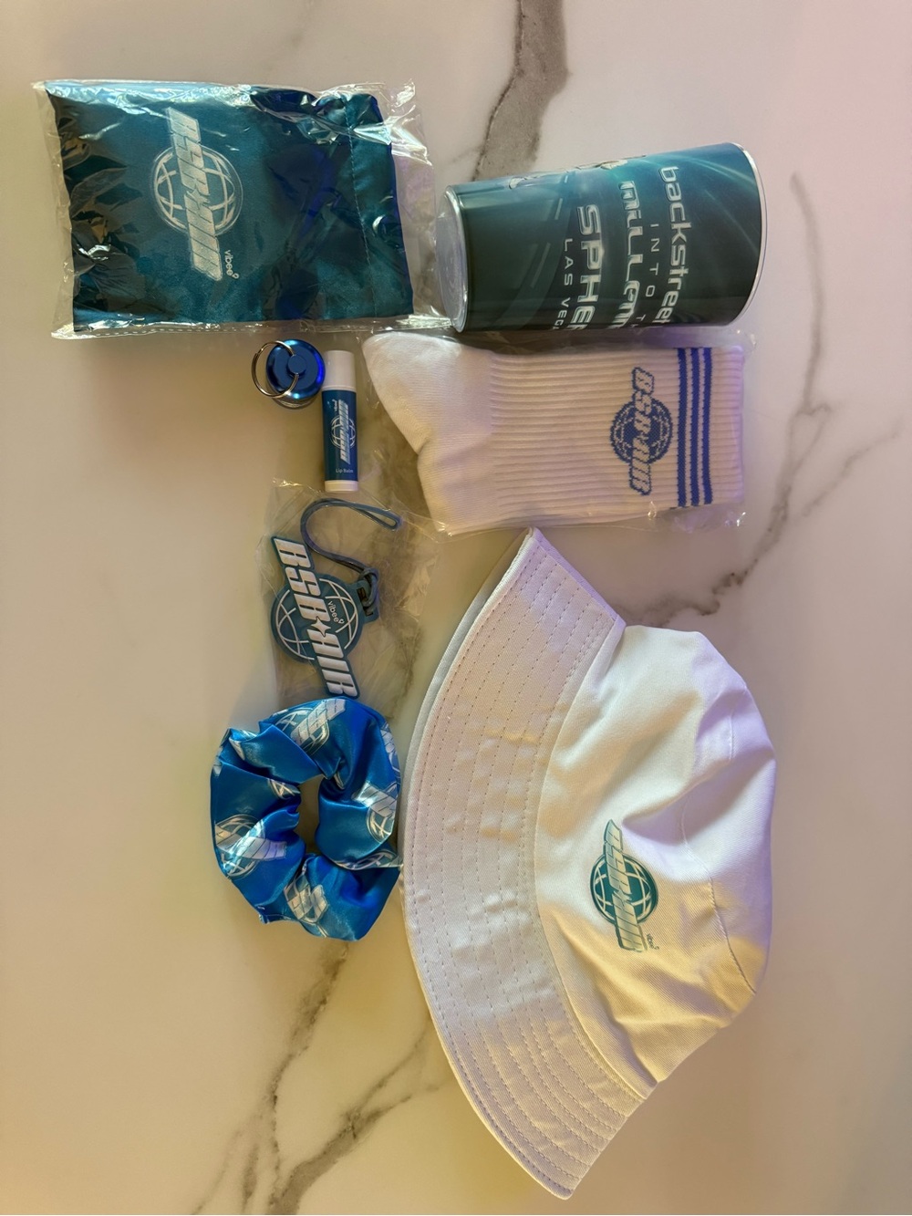Backstreet Boys BSB Concert Merch Bundle Tumbler Hat Socks Eye Mask 12/30 Show